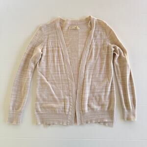Faded Glory Womens Small 4-6 Bare Beige Open Front Pockets Cardigan